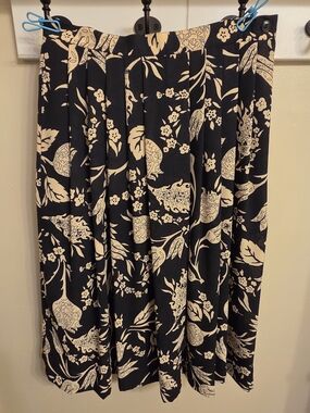 Coquette Whimsigoth Floral Pleated A-line Midi Skirt Sassco Vintage 90s Size 8P